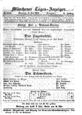 Münchener Tages-Anzeiger Dienstag 3. Juli 1855