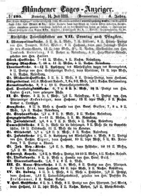 Münchener Tages-Anzeiger Samstag 14. Juli 1855