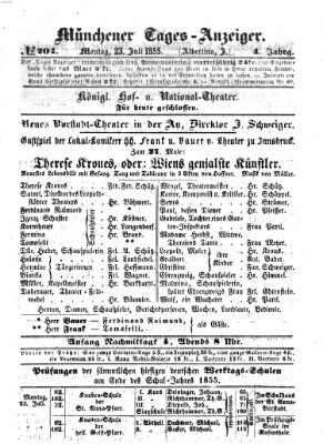 Münchener Tages-Anzeiger Montag 23. Juli 1855