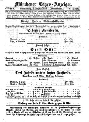 Münchener Tages-Anzeiger Donnerstag 2. August 1855