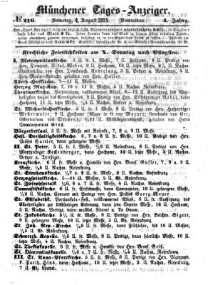 Münchener Tages-Anzeiger Samstag 4. August 1855