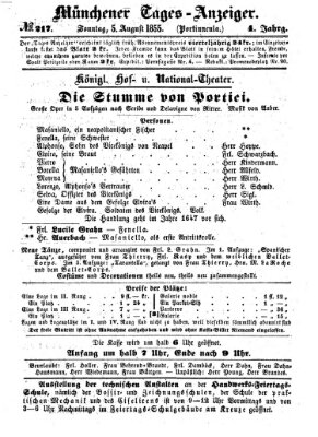 Münchener Tages-Anzeiger Sonntag 5. August 1855