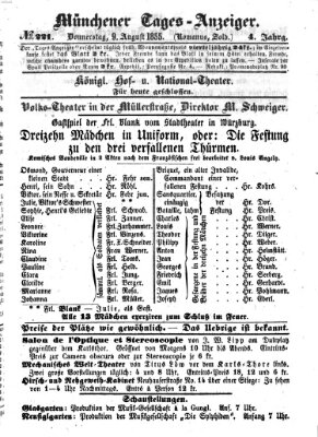 Münchener Tages-Anzeiger Donnerstag 9. August 1855