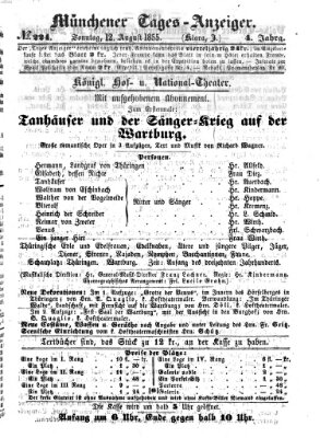 Münchener Tages-Anzeiger Sonntag 12. August 1855