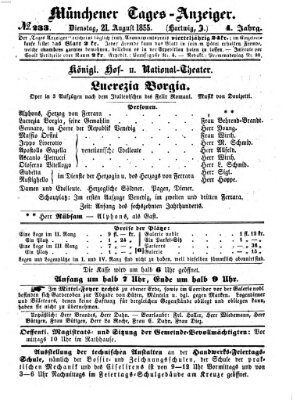 Münchener Tages-Anzeiger Dienstag 21. August 1855