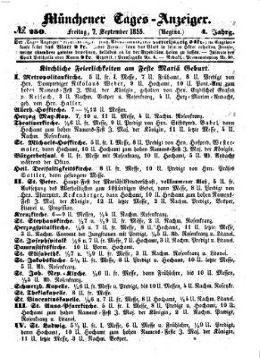 Münchener Tages-Anzeiger Freitag 7. September 1855