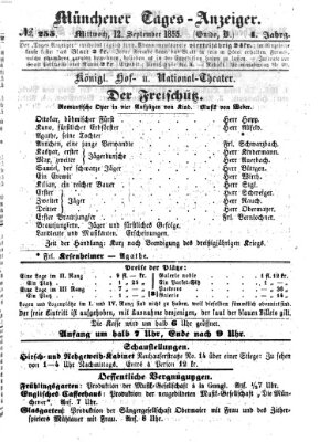 Münchener Tages-Anzeiger Mittwoch 12. September 1855