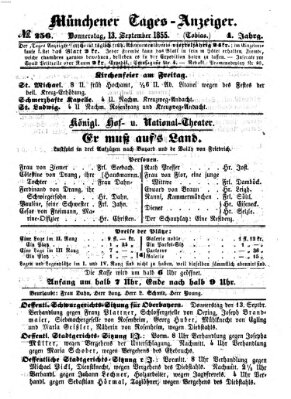 Münchener Tages-Anzeiger Donnerstag 13. September 1855