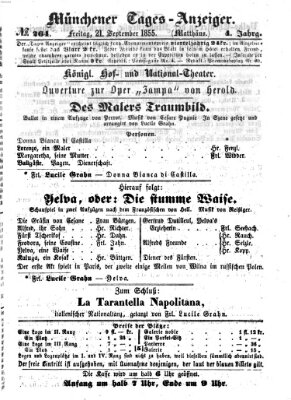 Münchener Tages-Anzeiger Freitag 21. September 1855