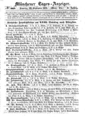 Münchener Tages-Anzeiger Samstag 22. September 1855