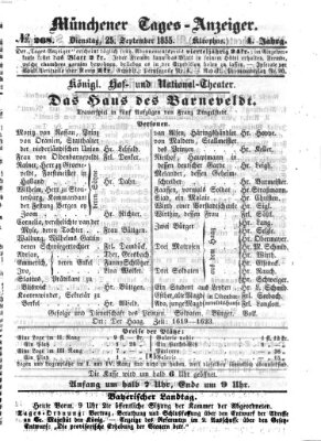 Münchener Tages-Anzeiger Dienstag 25. September 1855