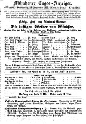 Münchener Tages-Anzeiger Donnerstag 27. September 1855