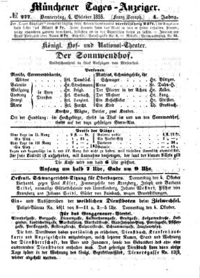 Münchener Tages-Anzeiger Donnerstag 4. Oktober 1855