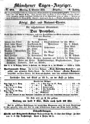 Münchener Tages-Anzeiger Montag 8. Oktober 1855