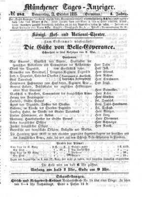 Münchener Tages-Anzeiger Donnerstag 11. Oktober 1855