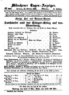 Münchener Tages-Anzeiger Sonntag 14. Oktober 1855