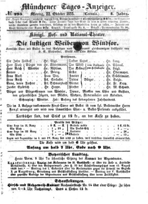 Münchener Tages-Anzeiger Montag 22. Oktober 1855