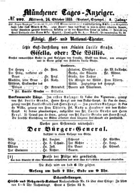 Münchener Tages-Anzeiger Mittwoch 24. Oktober 1855