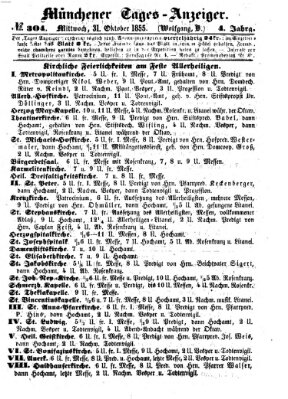 Münchener Tages-Anzeiger Mittwoch 31. Oktober 1855