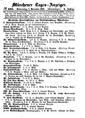 Münchener Tages-Anzeiger Donnerstag 1. November 1855