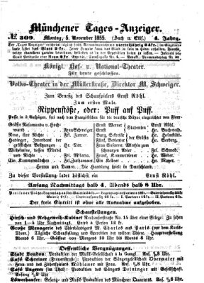 Münchener Tages-Anzeiger Montag 5. November 1855