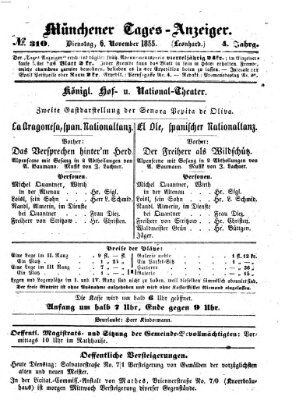 Münchener Tages-Anzeiger Dienstag 6. November 1855