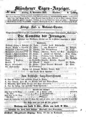 Münchener Tages-Anzeiger Freitag 9. November 1855