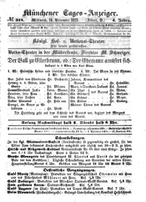 Münchener Tages-Anzeiger Mittwoch 14. November 1855