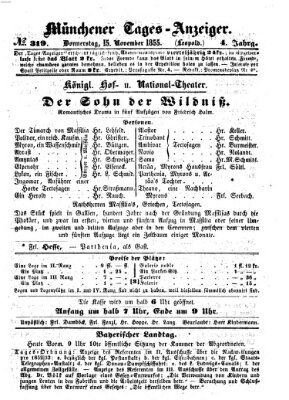 Münchener Tages-Anzeiger Donnerstag 15. November 1855