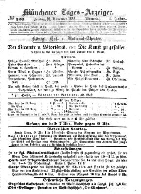 Münchener Tages-Anzeiger Freitag 16. November 1855