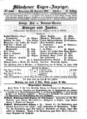 Münchener Tages-Anzeiger Donnerstag 22. November 1855