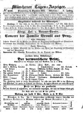 Münchener Tages-Anzeiger Donnerstag 6. Dezember 1855