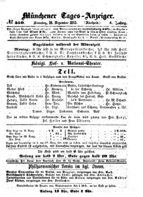 Münchener Tages-Anzeiger Sonntag 16. Dezember 1855