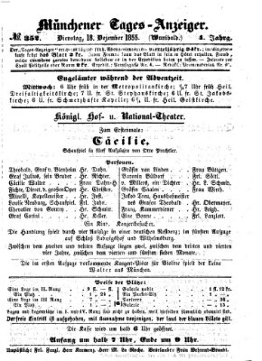 Münchener Tages-Anzeiger Dienstag 18. Dezember 1855