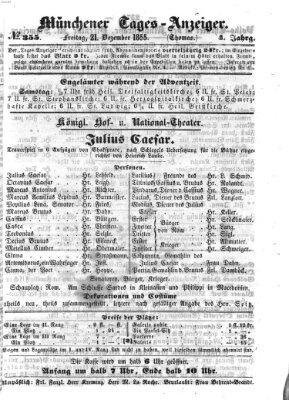 Münchener Tages-Anzeiger Freitag 21. Dezember 1855