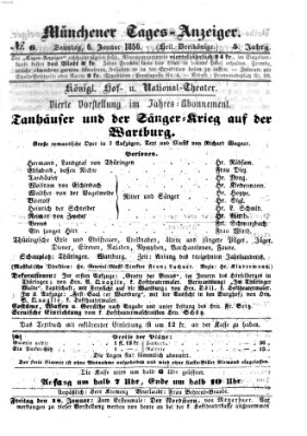 Münchener Tages-Anzeiger Sonntag 6. Januar 1856