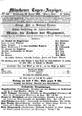 Münchener Tages-Anzeiger Donnerstag 10. Januar 1856