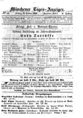 Münchener Tages-Anzeiger Freitag 11. Januar 1856