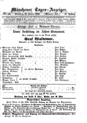 Münchener Tages-Anzeiger Dienstag 15. Januar 1856