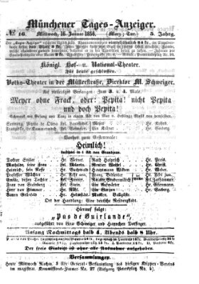 Münchener Tages-Anzeiger Mittwoch 16. Januar 1856