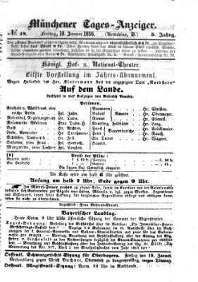 Münchener Tages-Anzeiger Freitag 18. Januar 1856