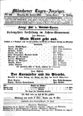 Münchener Tages-Anzeiger Dienstag 29. Januar 1856