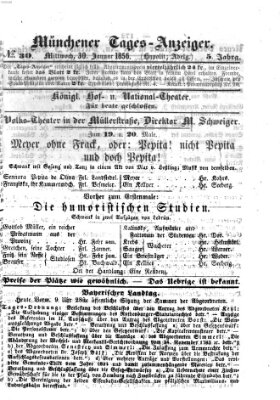 Münchener Tages-Anzeiger Mittwoch 30. Januar 1856