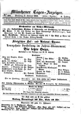 Münchener Tages-Anzeiger Dienstag 5. Februar 1856