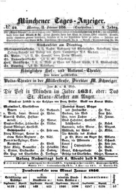 Münchener Tages-Anzeiger Montag 11. Februar 1856