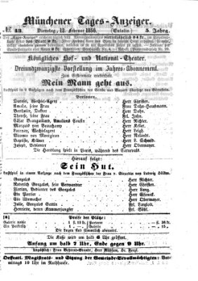 Münchener Tages-Anzeiger Dienstag 12. Februar 1856