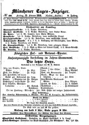 Münchener Tages-Anzeiger Freitag 15. Februar 1856