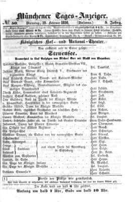 Münchener Tages-Anzeiger Dienstag 19. Februar 1856