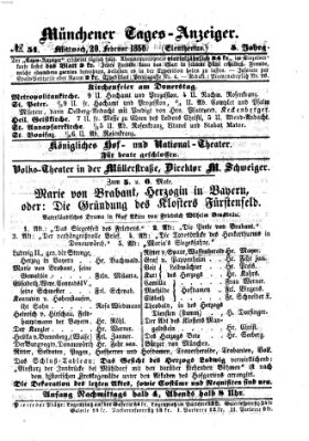 Münchener Tages-Anzeiger Mittwoch 20. Februar 1856