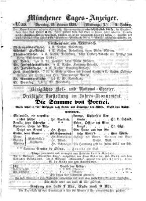 Münchener Tages-Anzeiger Dienstag 26. Februar 1856